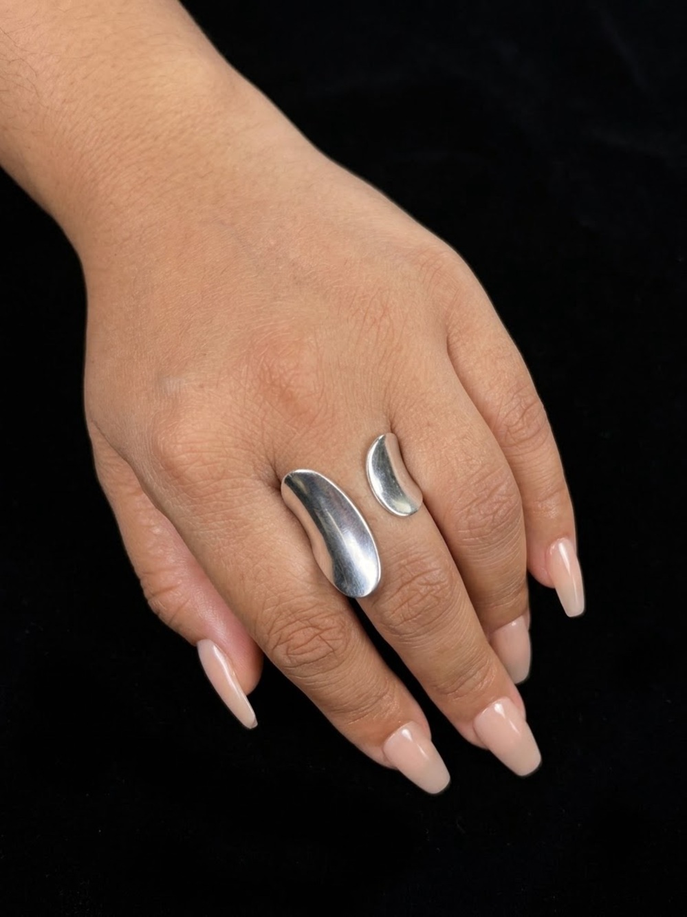 Sterling Silver S925 Sculptural adjustable Ring in Silver